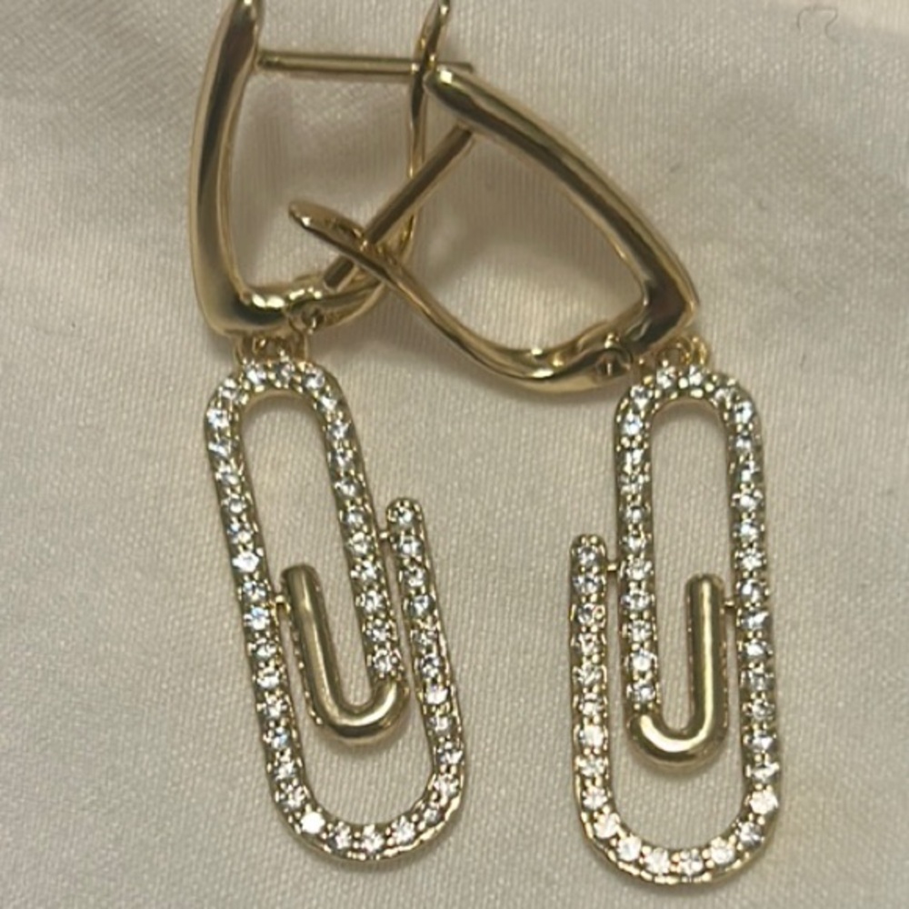 Elegant Xuping Gold Plated  Paperclip Earrings